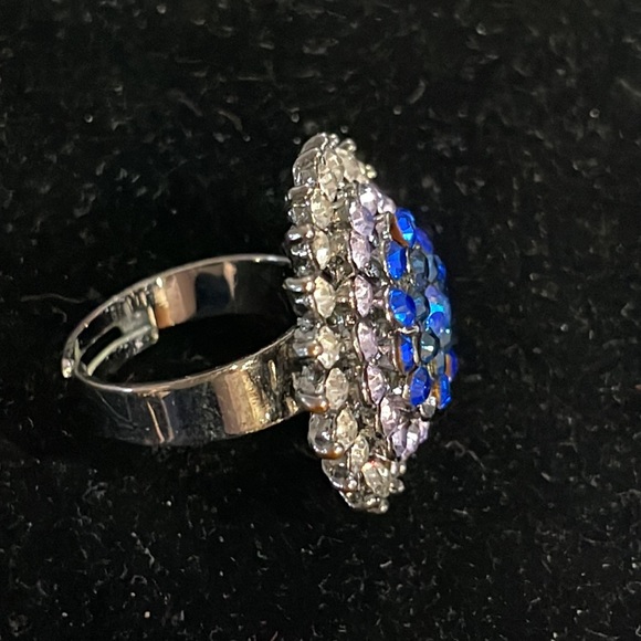 Blue Rhinestones Rings for Ladies - Picture 3 of 5